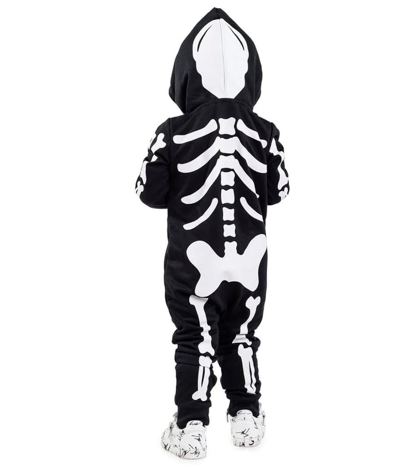 Tipsy Elves Kids Skeleton Halloween Costume Jumpsuit for Babies and Toddlers - Unisex Sizing - Spooky White Skeleton Halloween Costume For Boys and Girls Size 2T - Image 5